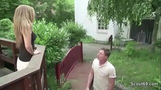 Small slim Teen fucked by the landlord because of debts 