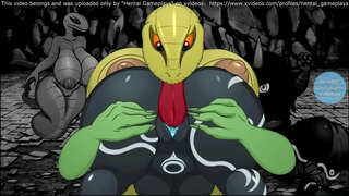 Девојка-демон јебе у дупе са Змије ПОРНО ИГРА