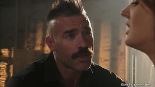 Master Charles Dera whips gagged small tits brunette rùin Zoe Sparx an uair sin ann an pile driver ionad bangs i pussy with big cock ann slocbuideil a &#039; phrìosain